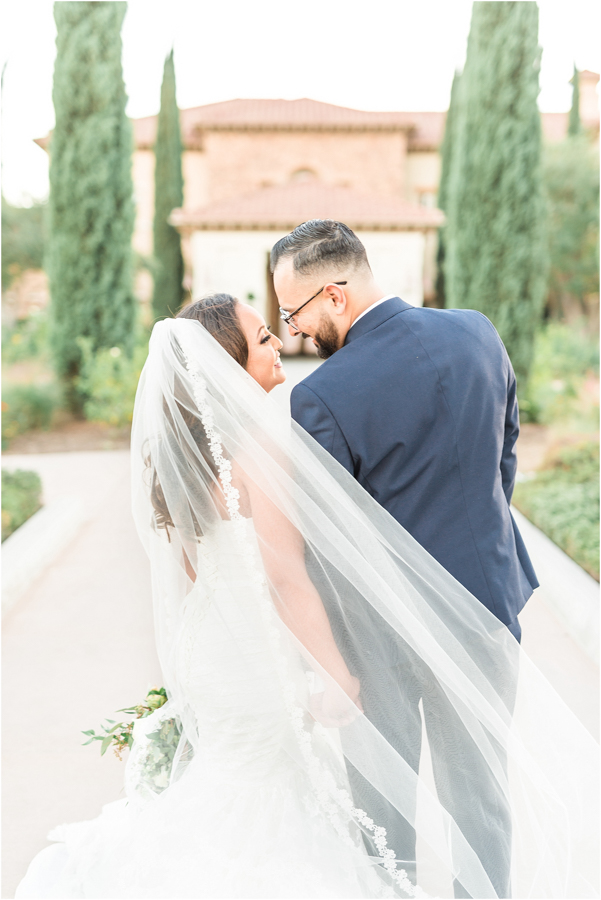 posing for bride and groom