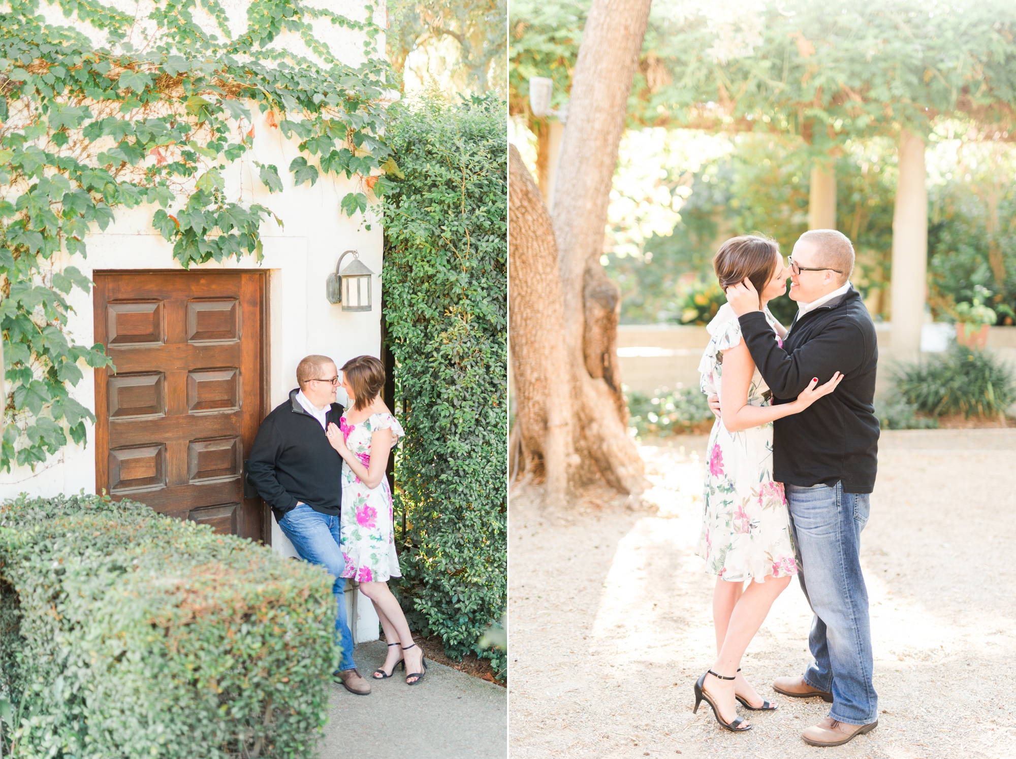 sunrise engagement photos at vineyard | romantic and elegant