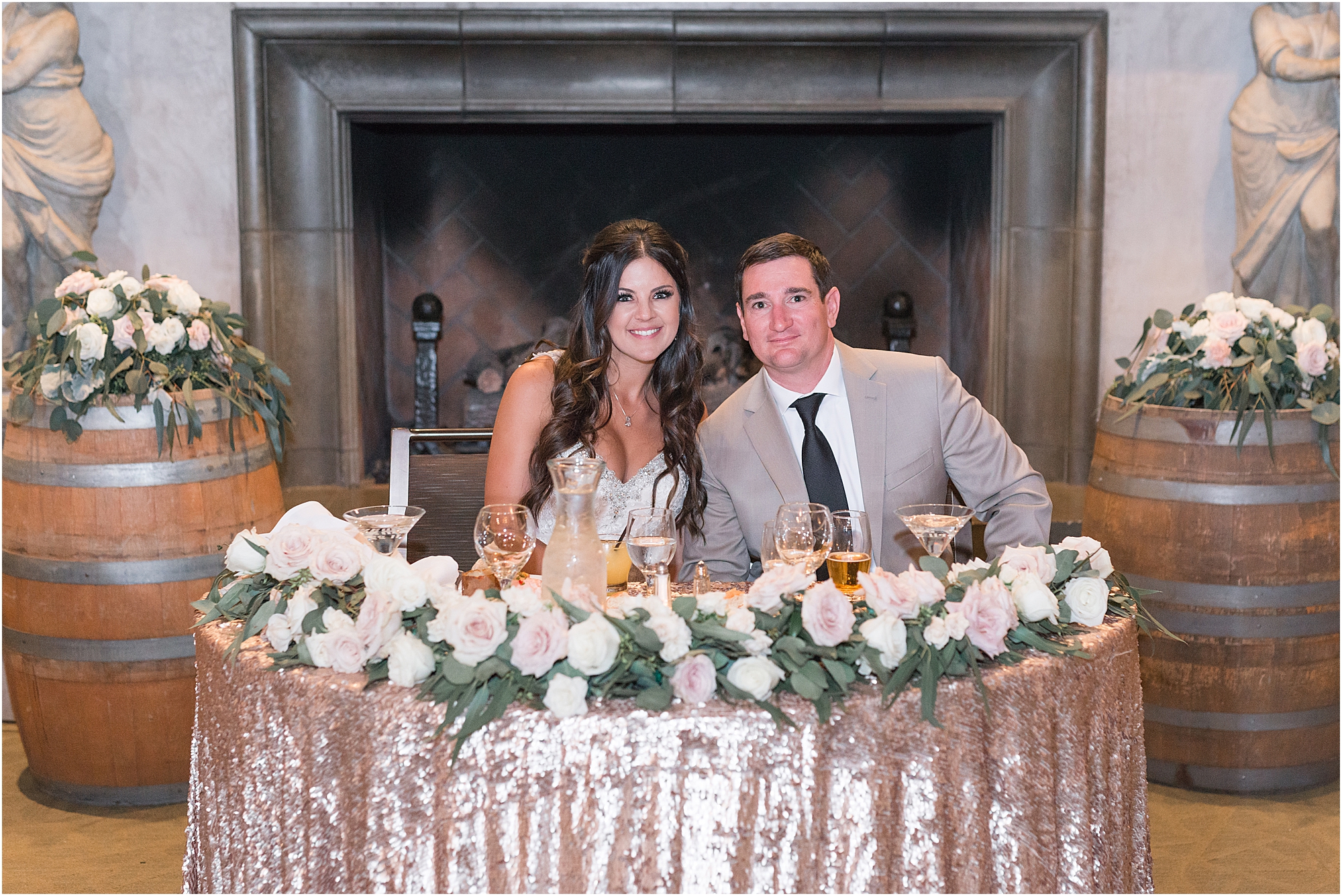 rose gold Wedding reception in a lodi wedding venue 