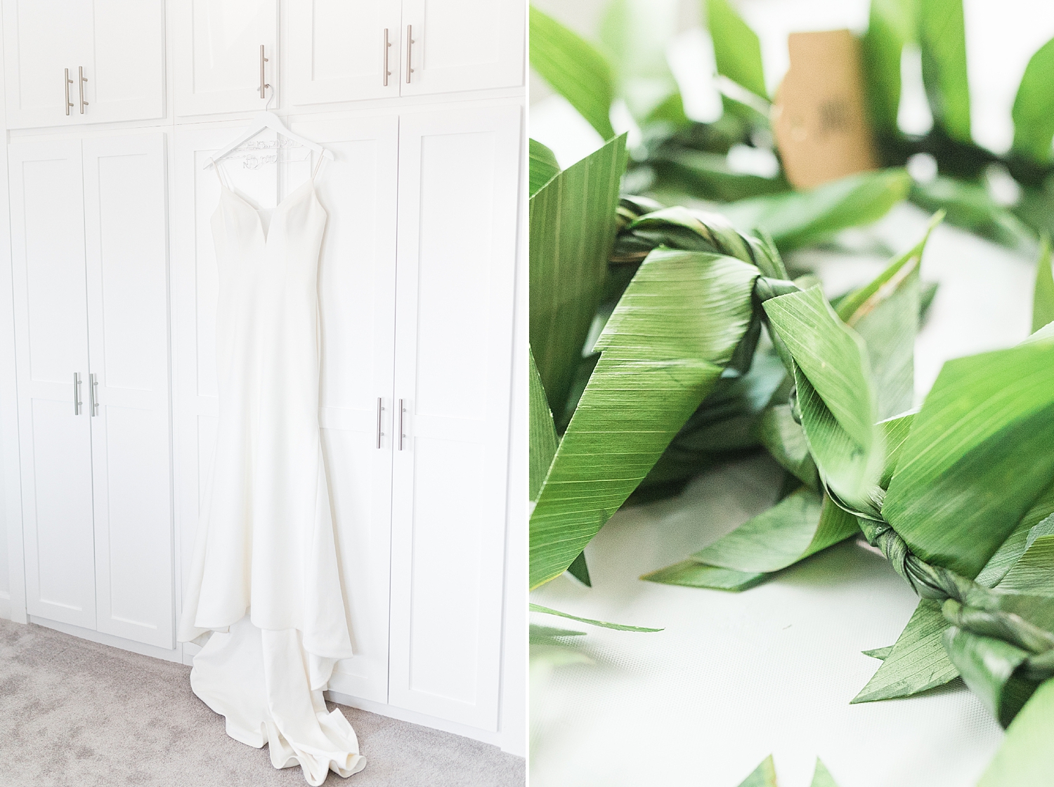 Tropical Wedding and white gown 