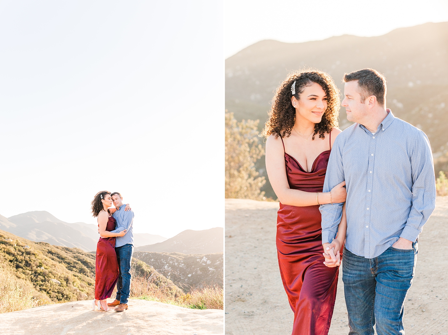 sunset photos with red dress