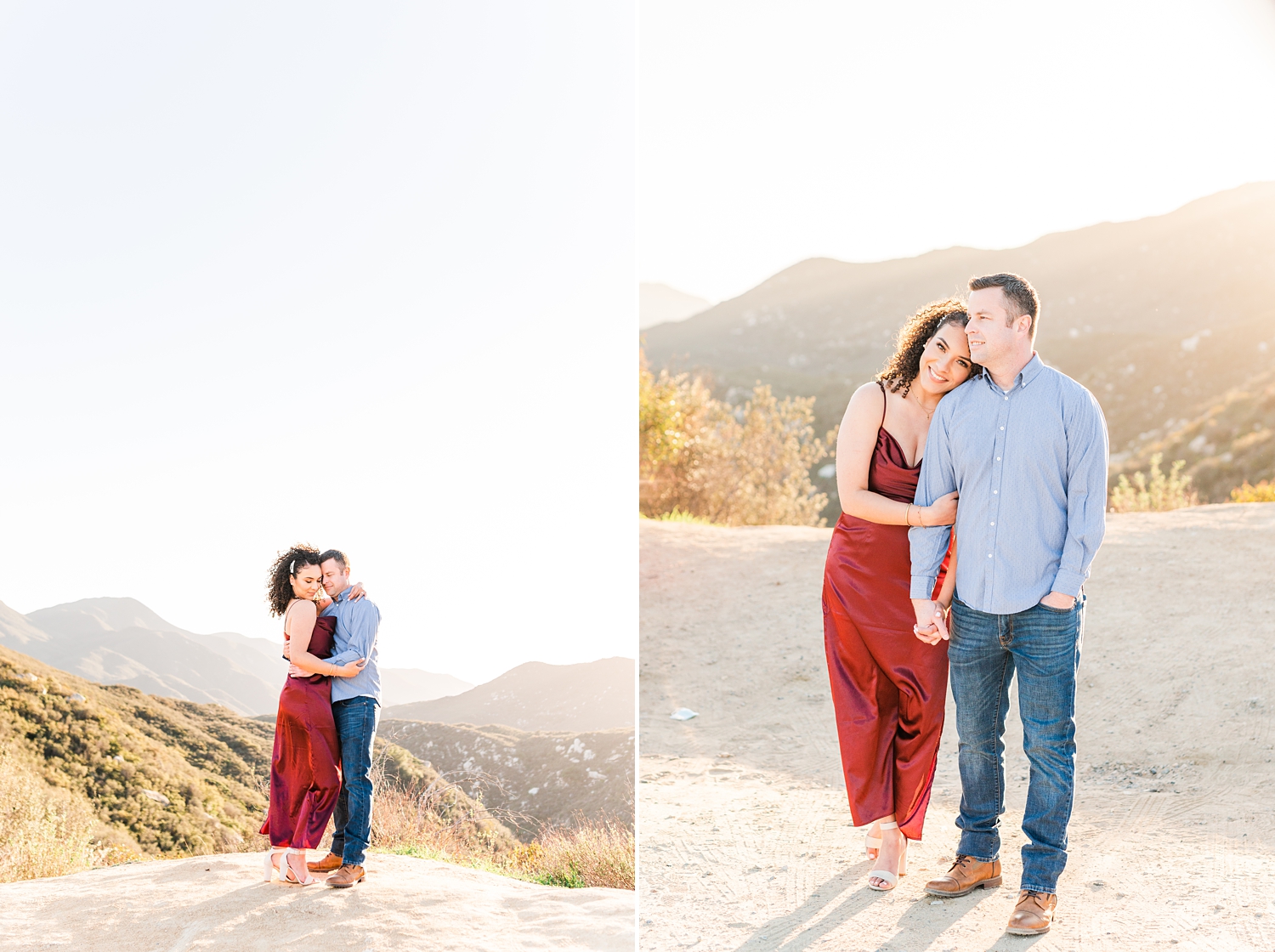Engaged Couple poses in the Mountains for Engagement Photos