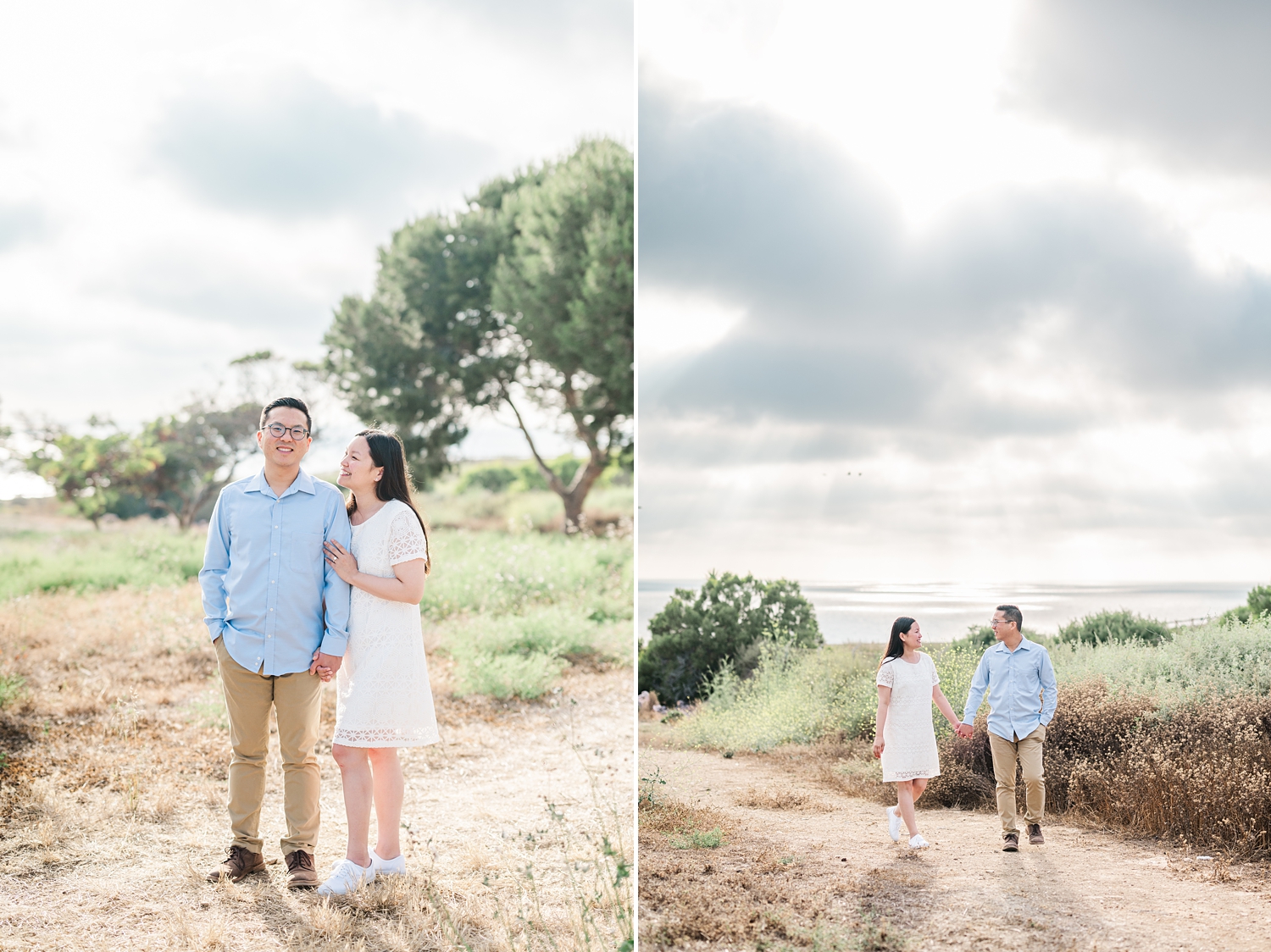 Beach Engagement Session with beautiful clouds and sunset -10.jpg