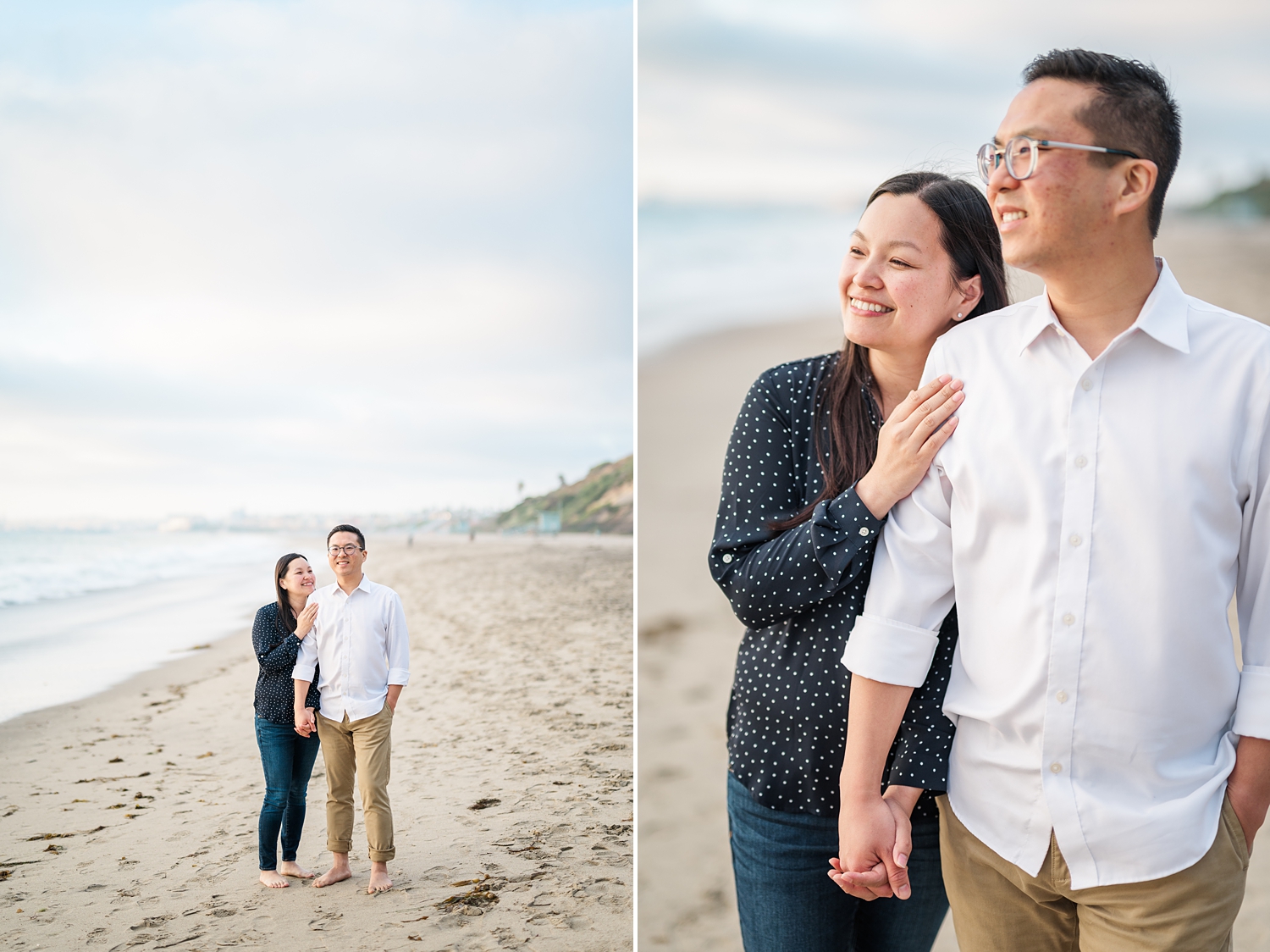 Beach Engagement Session with beautiful clouds and sunset -25.jpg