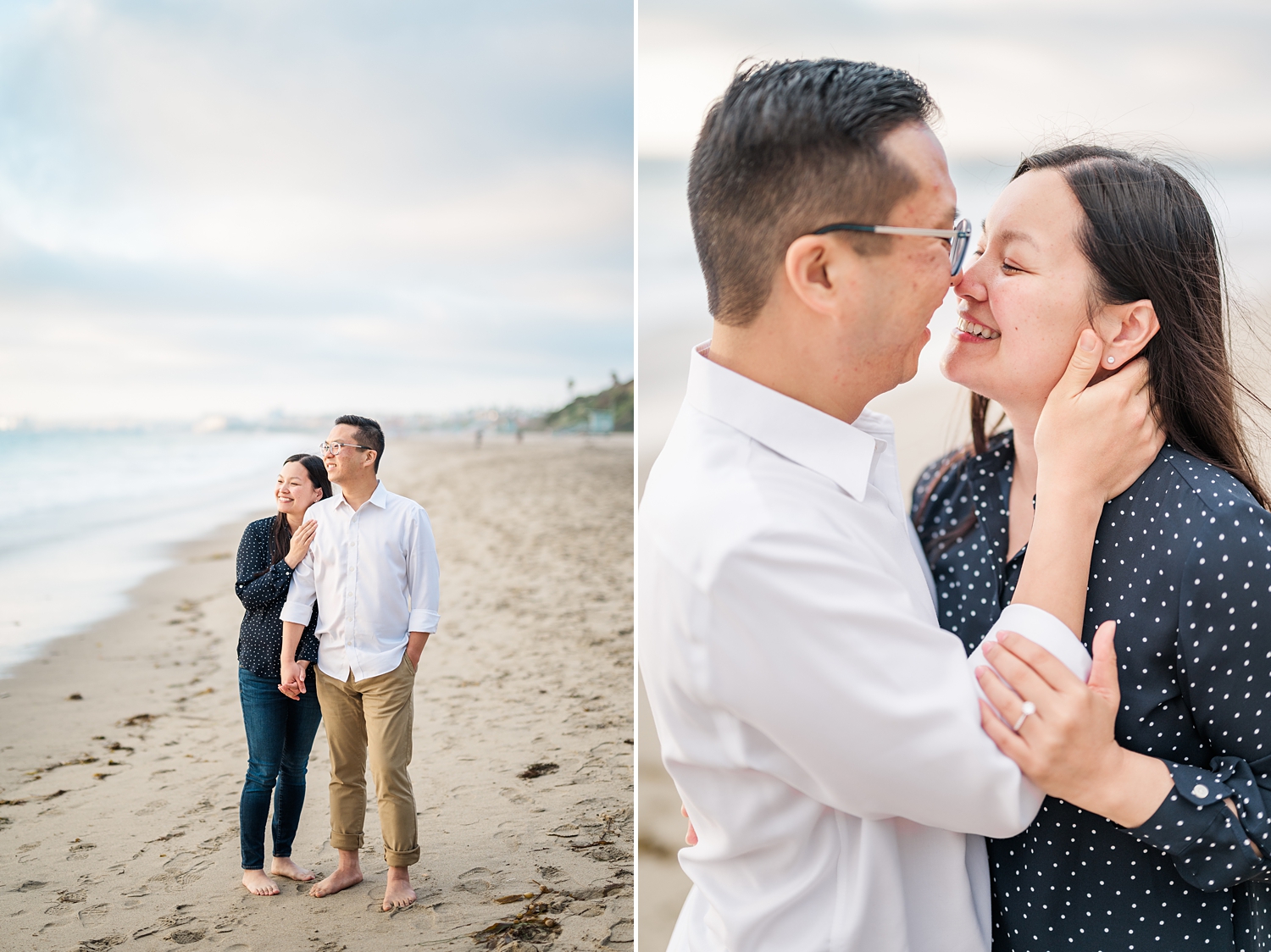 Beach Engagement Session with beautiful clouds and sunset -27.jpg