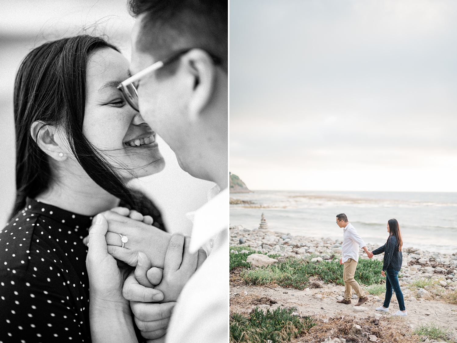 Beach Engagement Session with beautiful clouds and sunset -29.jpg