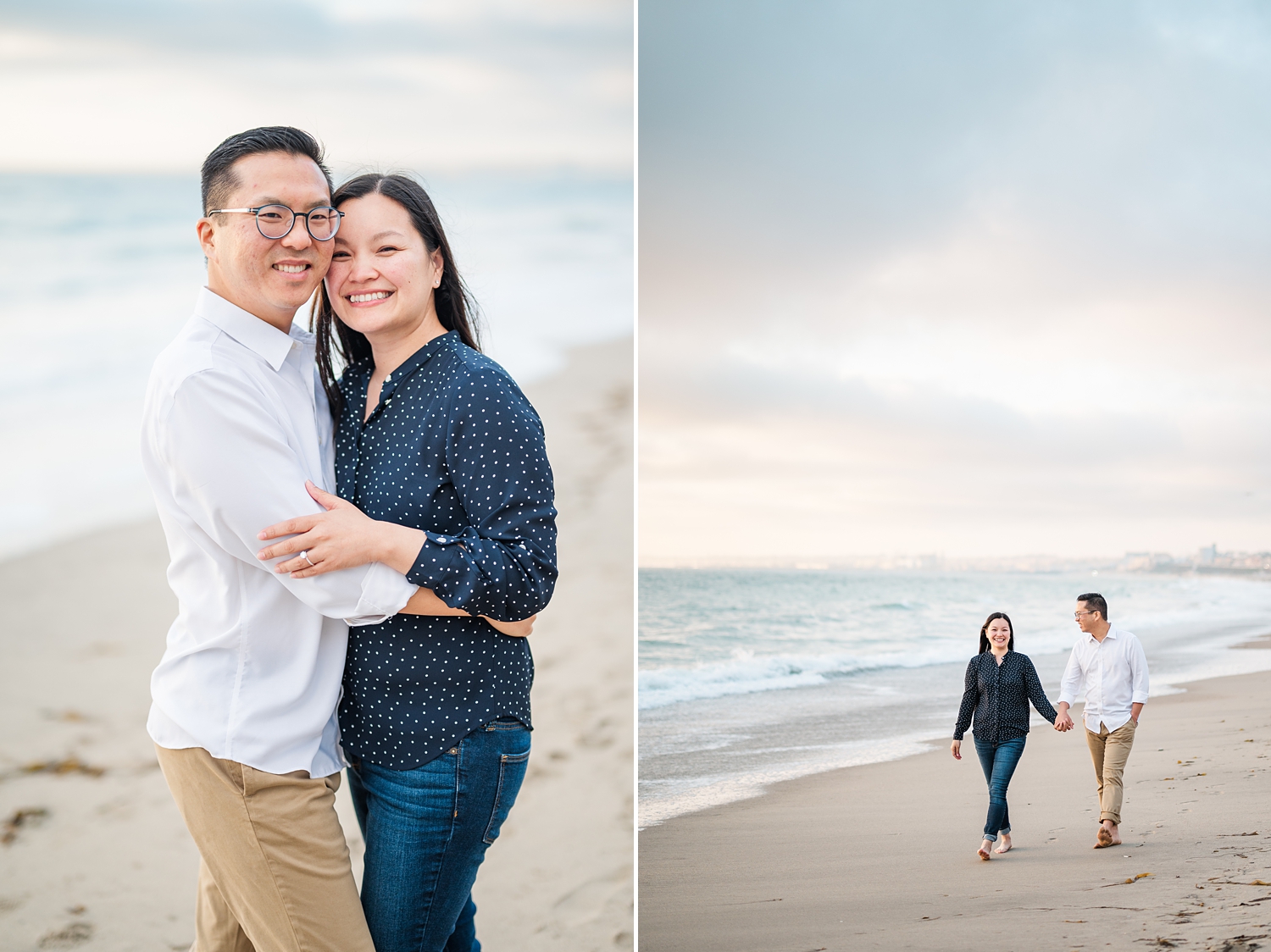 Beach Engagement Session with beautiful clouds and sunset -33.jpg