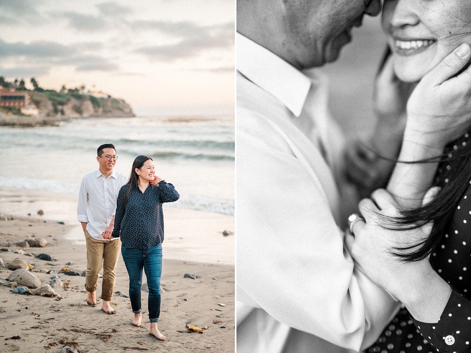 Beach Engagement Session with beautiful clouds and sunset -55.jpg