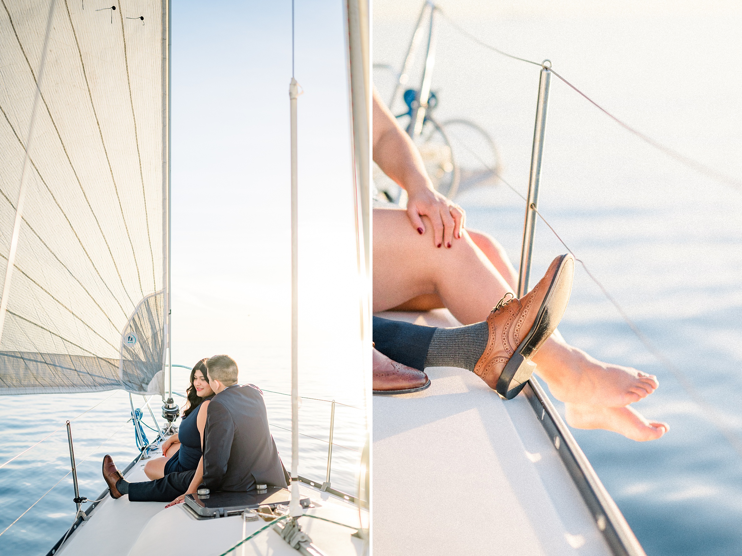 romantic sailboat engagement photos 