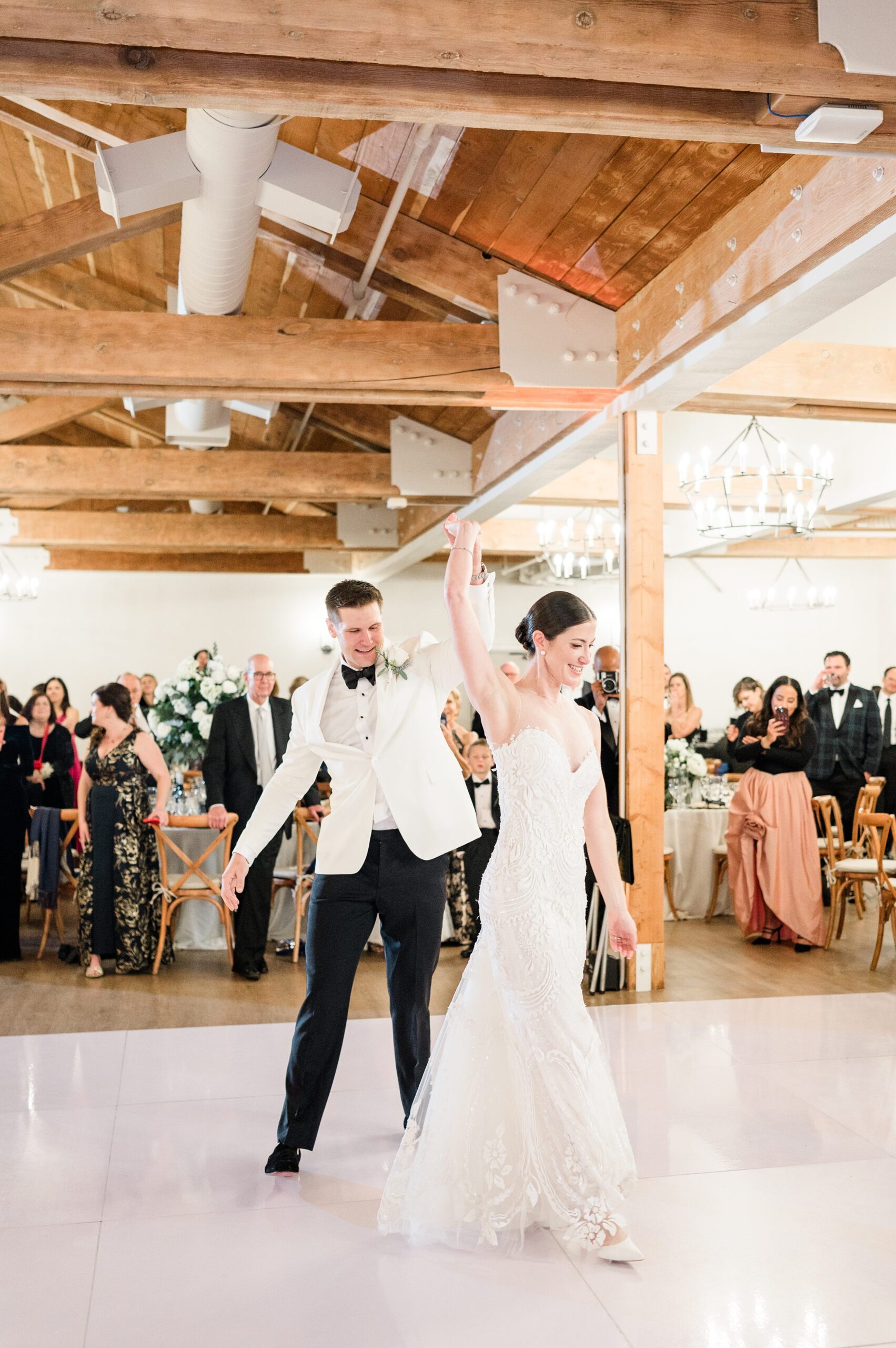 bride and groom first dance | Carmel Fields Wedding Photographer 