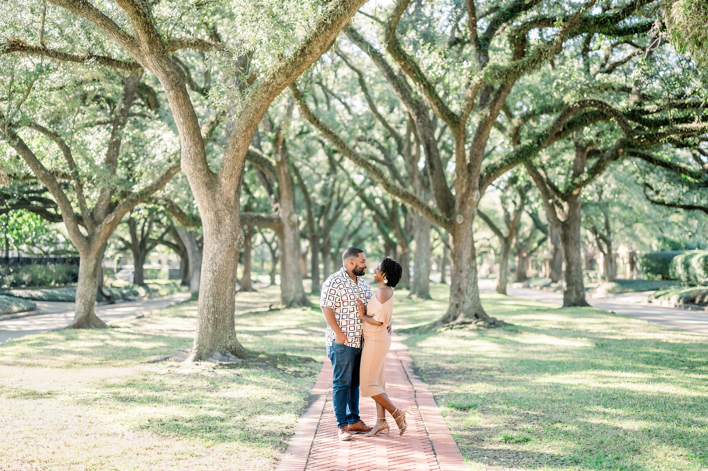 A romantic and dreamy engagement Session in at South Blvd in Houston Texas 