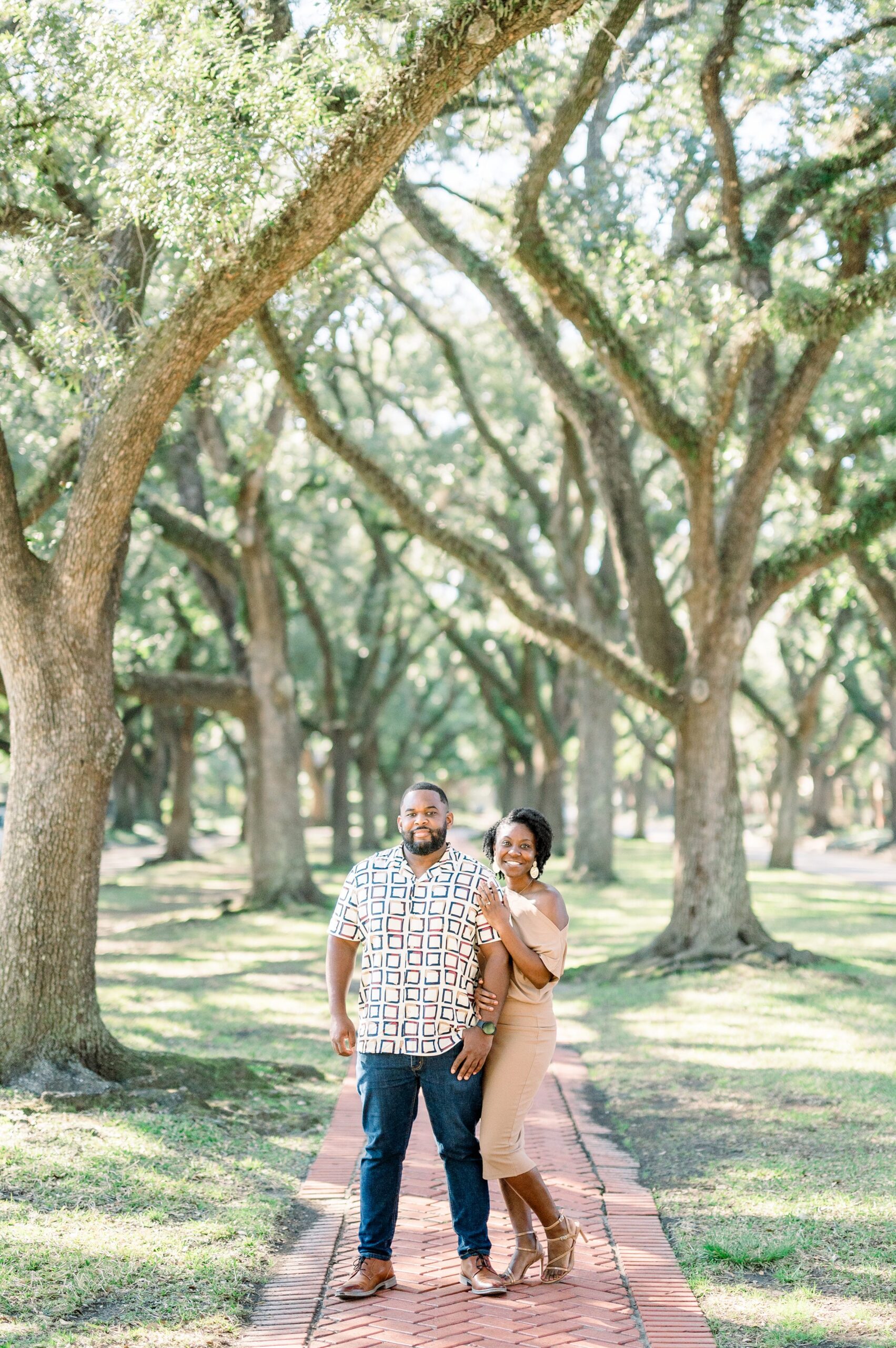 A romantic and dreamy engagement Session in at South Blvd in Houston Texas 