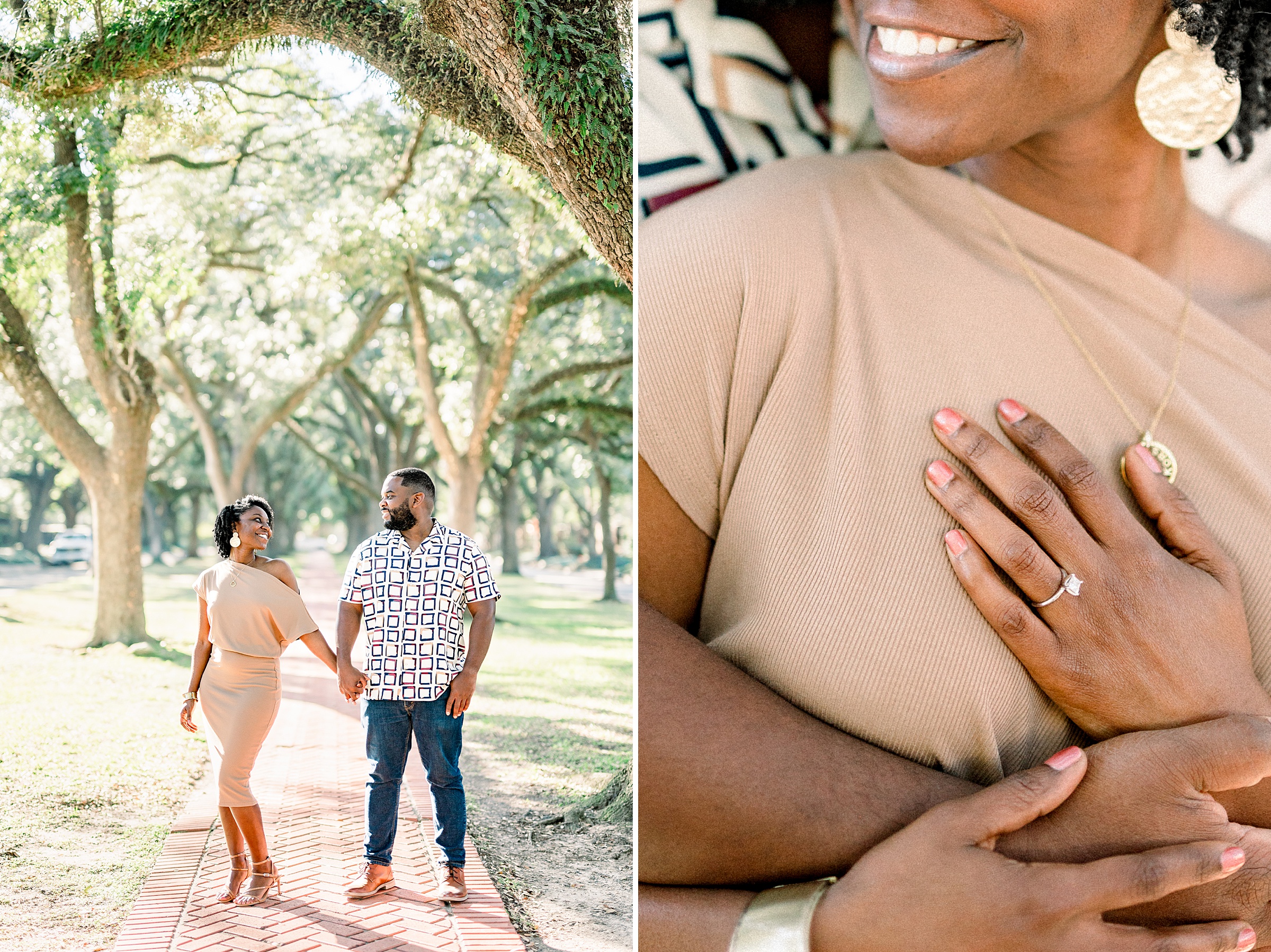 A romantic and dreamy engagement Session in at South Blvd in Houston Texas